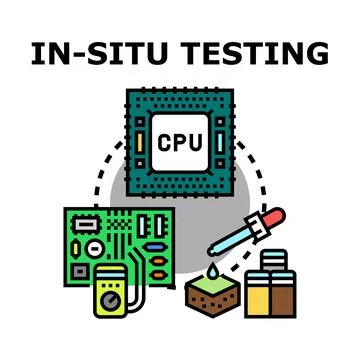 In situ testing concept with central processing unit Stockillustratie