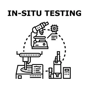 In situ testing process, examination, and quality control Illustrazione stock