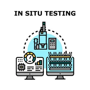 In situ testing process illustrating quality control and data analysis Illustrazione stock