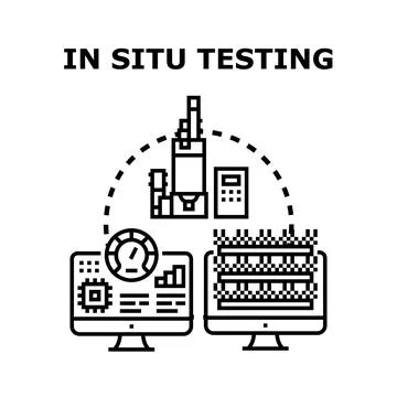 In situ testing process illustrating quality control and data analysis Stock Illustration