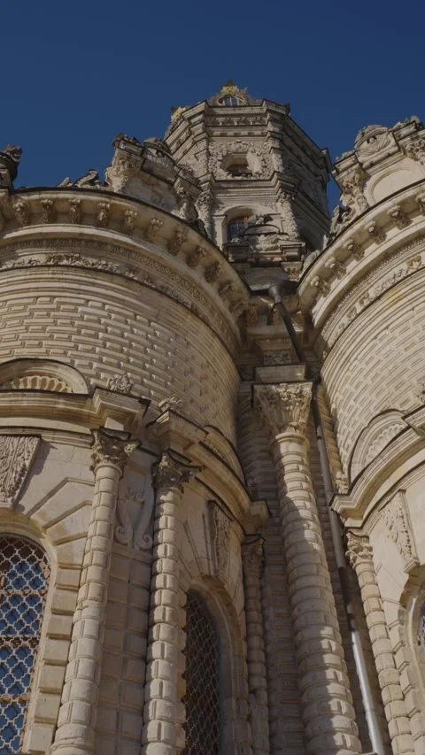 Situated under a clear blue sky, the historic Russian Orthodox Church in Dubrovi Stock Footage 340777703