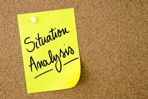 Situation Analysis text written on yellow paper note Stock Photos