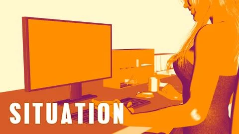 Situation Concept Course Stock Illustration