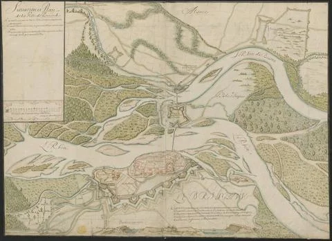 Situation et Plan de la Ville de Brisach Author(s): Marsheuser Maps K.Top.... 스톡 사진