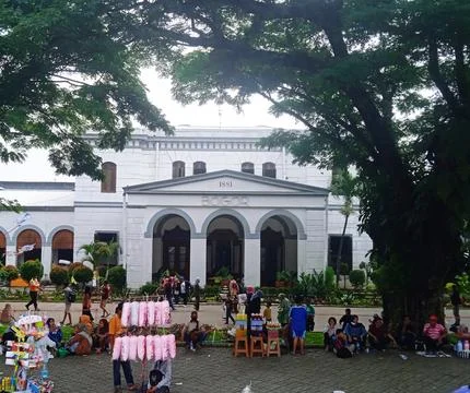 Situation in front of Bogor train station, West Java Indonesia, in holiday Stock Photos