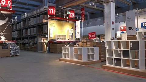 Situation at Ikea Store During Covid-19 Pandemic Lockdown Stock Footage 144608233