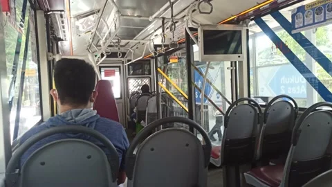 SITUATION INSIDE OF TRANSJAKARTA BUSWAY Stock Footage 159016348
