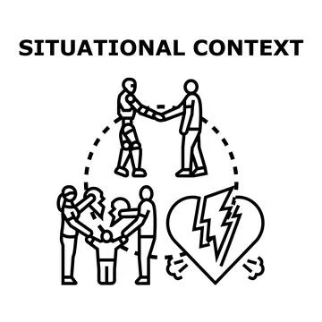 Situational context showing diverse human and ai interactions Stock Illustration