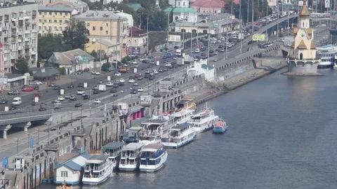 Сity view. Berth Video stock 123842572