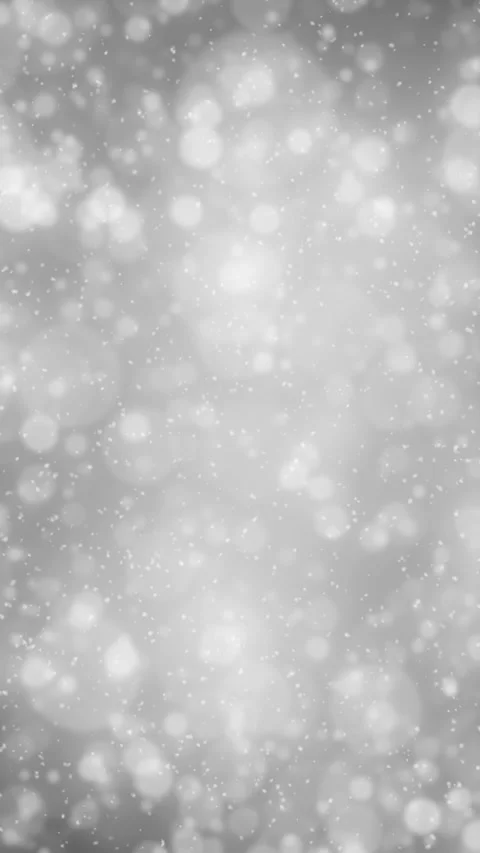 Sivler white circle bokeh background with snowfall loop vertical animation Stock Footage 345683162
