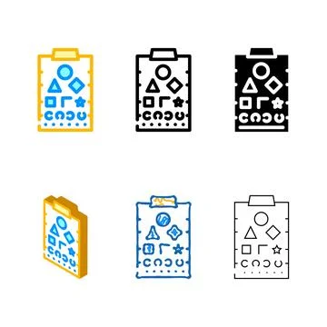 Sivtsev table, stand for training vision color icon vector designs Stock Illustration
