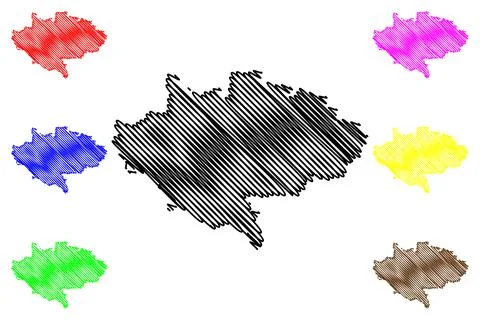 Siwan district (Bihar State, Saran division, Republic of India) map vector il Stock Illustration