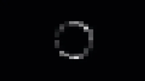 Six abstract glowing circles on black background with subtle motion for tec.. Video stock 342505338