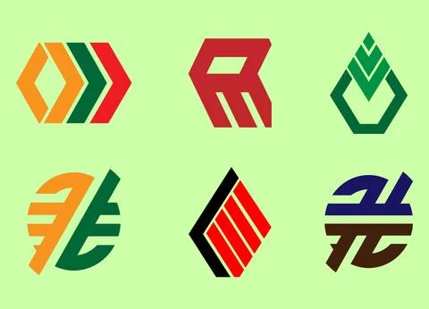Six Abstract Logo Design for Your Company. Stock Illustration