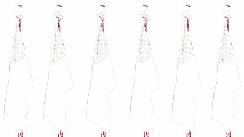 Six American Flags in White Abstraction 動画素材 201622848