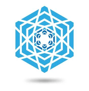 Six angle element of winter Illustrazione stock