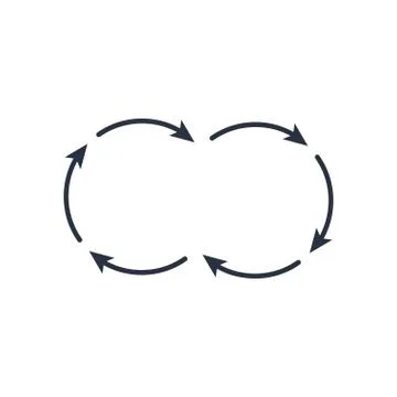 Six arrows double circle infographic icon. Stock vector illustration isolated on 스톡 일러스트