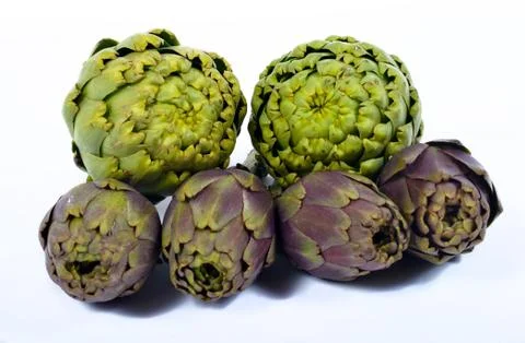 Six artichokes Stock-Fotos
