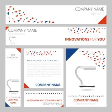 Six banners for phytolight with phytolamp イラスト素材