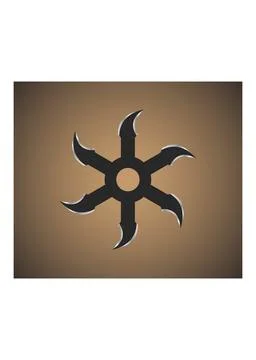 Six Blade Shuriken Ninja Throwing Star Weapon Stock Illustration