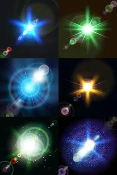 Six bright multicolored stars Vector Stock Illustration