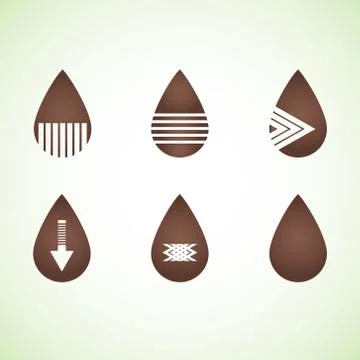 Six brown abstract drops eps10 Stock Illustration