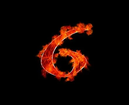 Six burning. Stock Illustration