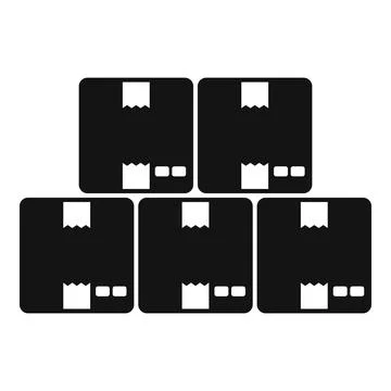 Six cardboard boxes stacked up representing logistics イラスト素材