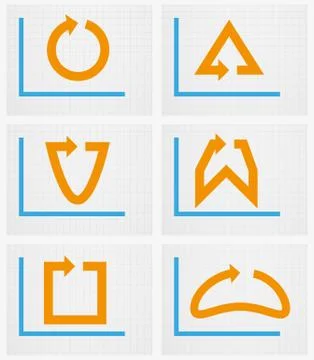 Six charts with arrow Stock Illustration