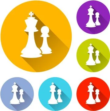 Six chess icons Stock Illustration