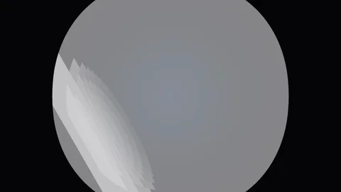 Six circular grey glass elements with soft light reflections against a blac.. Video stock 341697198