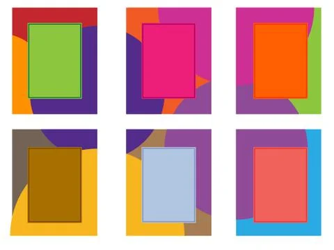 Six colored frames on a white background Stock Illustration