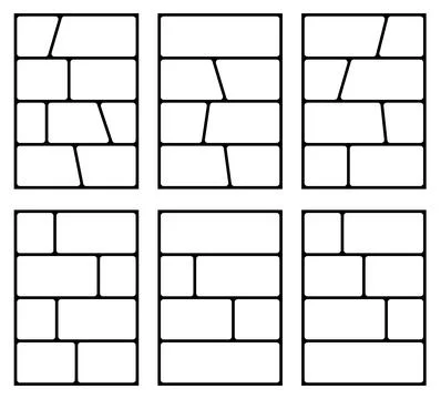 Six comic strip layouts with various rectangular and angled panel arrangeme.. Stock Illustration