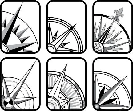 Six compass icons Illustration