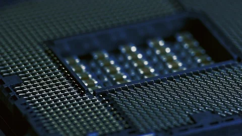 Six-Core Intel Core I7 8700K Processor Placed and Removed From Computer Stock Footage 115389420
