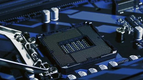 Six-Core Intel Core I7 8700K Processor Installed and Removed From Computer Stock Footage 117745236