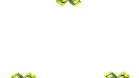 Six courgettes Stock Footage 8574369