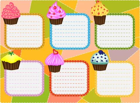 Six-day timetable on a multi-colored background Stock Illustration