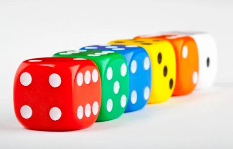 Six dice Stock Photos
