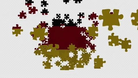 Six different clips to collect puzzle pieces in which the flag of Germany appear Stock Footage 228678353