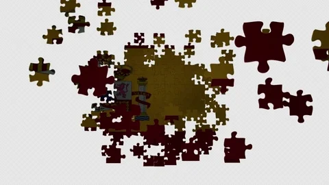 Six different clips to collect puzzle pieces in which the flag of Spain appears Stock Footage 230548210