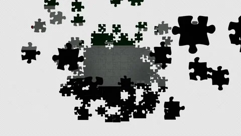 Six different clips to collect puzzle pieces in which the flag United Emirates Stock Footage 230952139