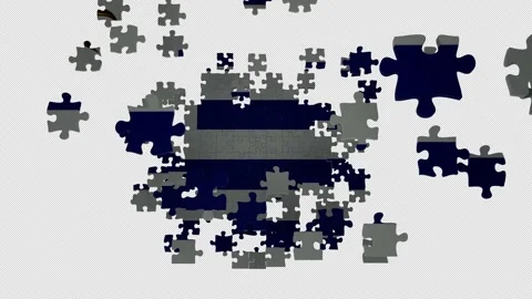 Six different clips to collect puzzle pieces in which the flag of Uruguay Stock Footage 230999361