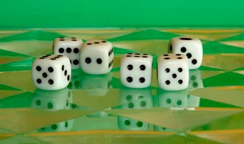 Six digital dices Stock Photos