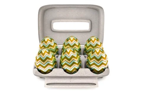 Six Easter Eggs In An Egg Carton Illustrazione stock
