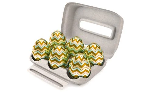 Six Easter Eggs In An Egg Carton Illustrazione stock