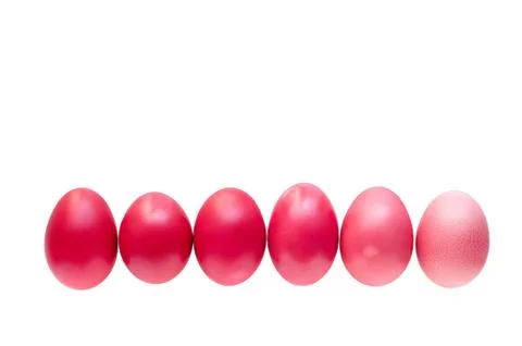Six easter eggs in a row Stock Photos