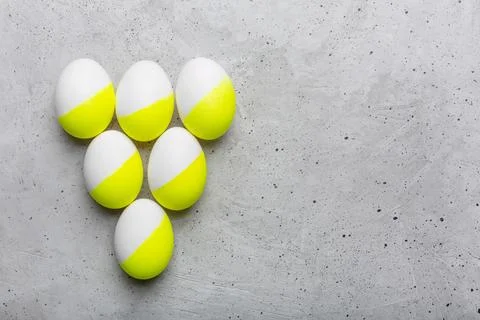 Six Easter eggs in a triangle shape Stock Photos