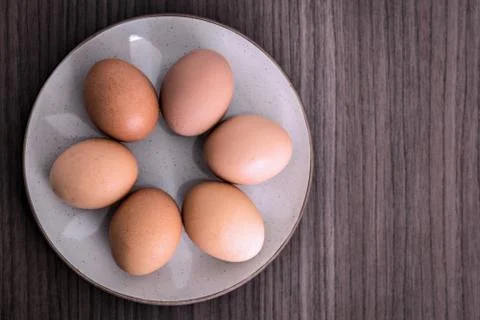 Six eggs Stock Photos