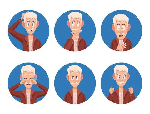 Six elders with alzheimers Stock Illustration